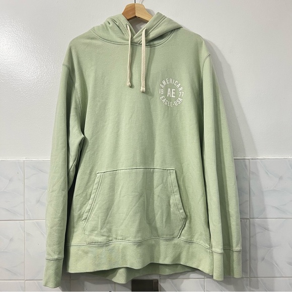 American Eagle Men’s Super Soft Fleece Hoodie XXL Mint Green Casual Streetwear - Picture 1 of 11